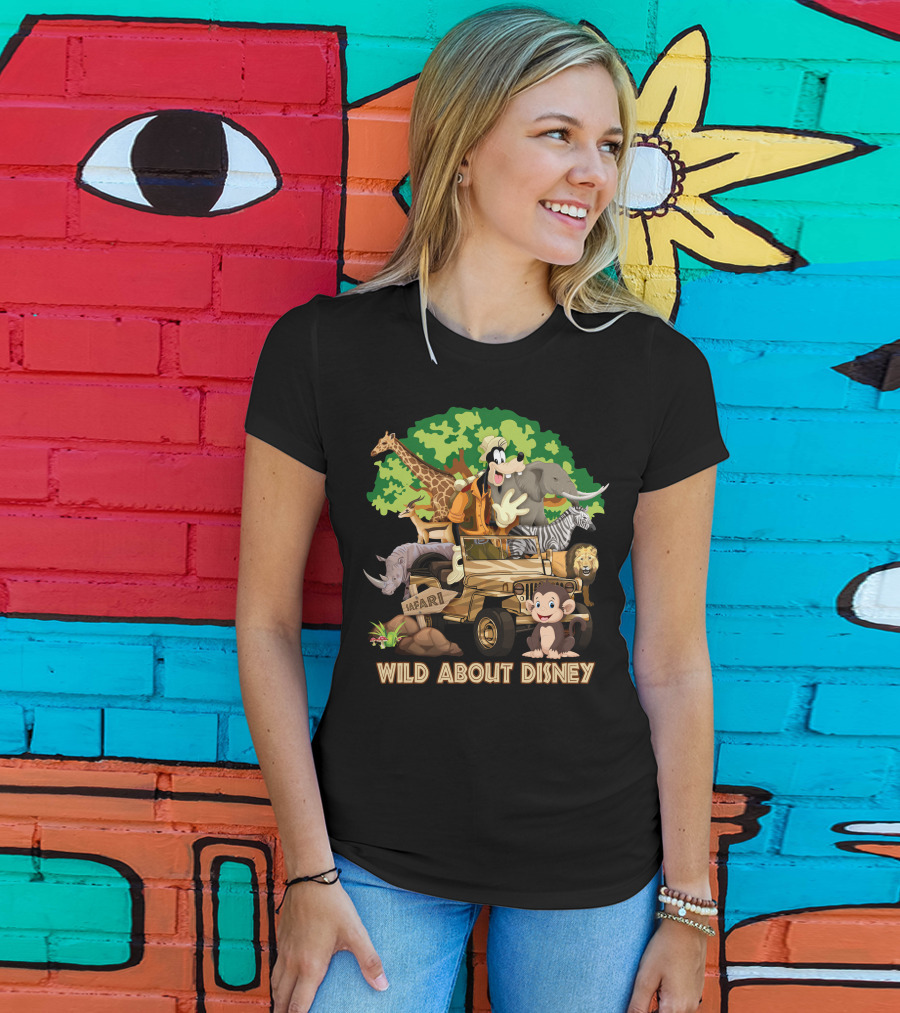 Wild About Disney Safari Goofy With Animals T-Shirt