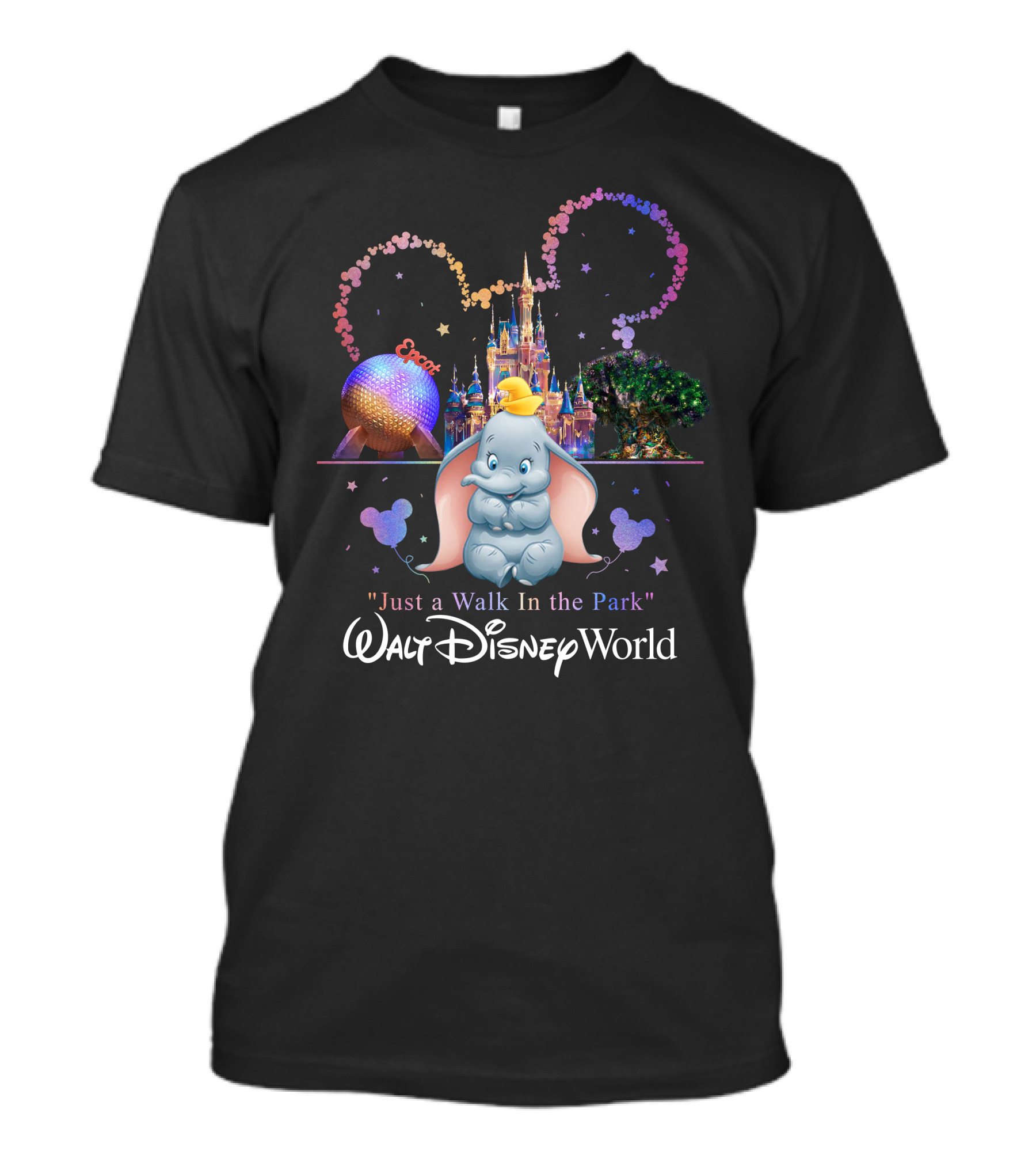 Dumbo Just A Walk In The Park Walt Disney World Epcot Magic Kingdom T-Shirt
