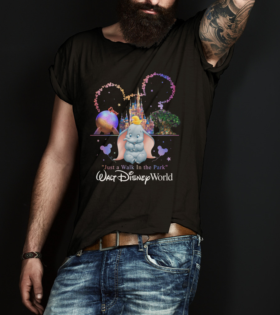 Dumbo Just A Walk In The Park Walt Disney World Epcot Magic Kingdom T-Shirt