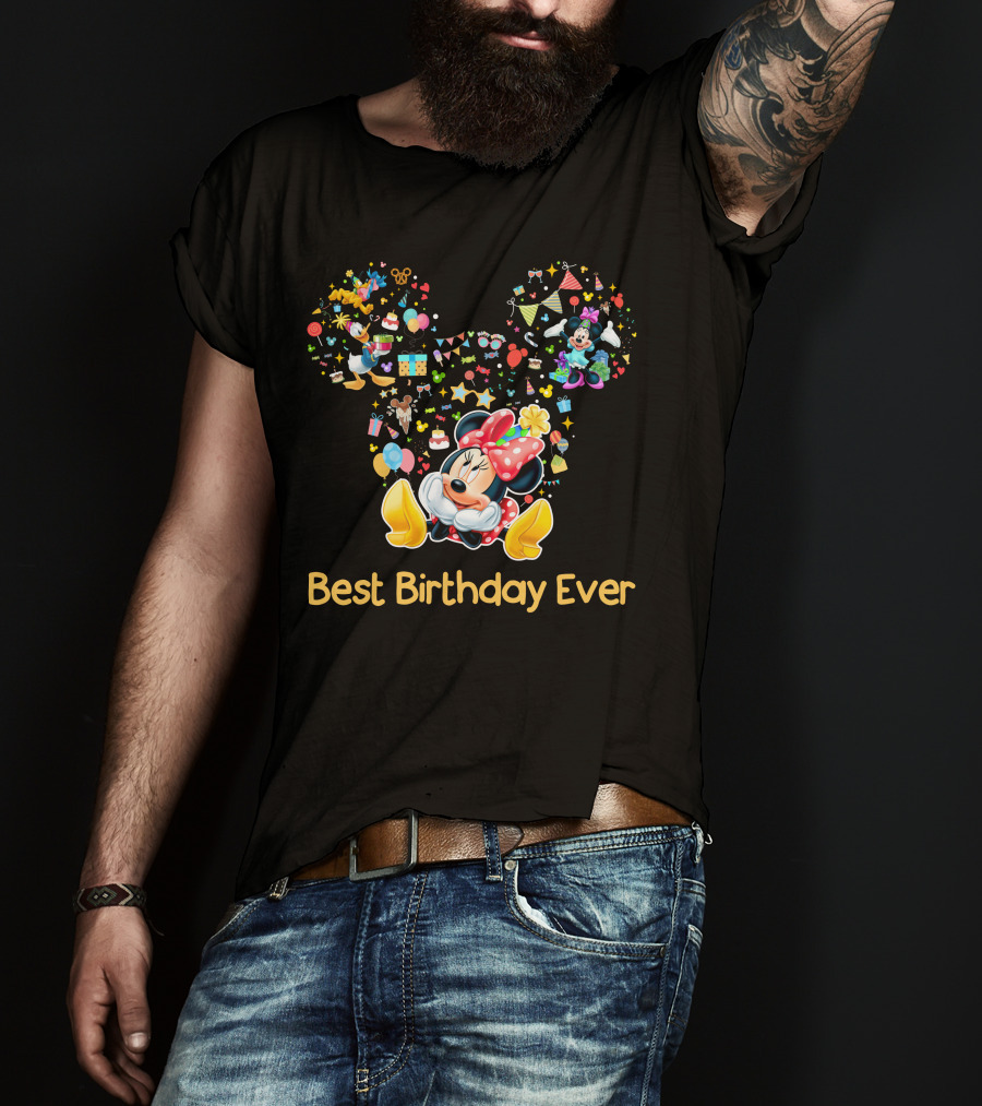 Minnie Mouse Best Birthday Ever Celebration T-Shirt