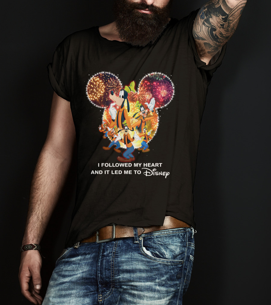 I Followed My Heart And It Led Me To Disney Goofy Fireworks T-Shirt