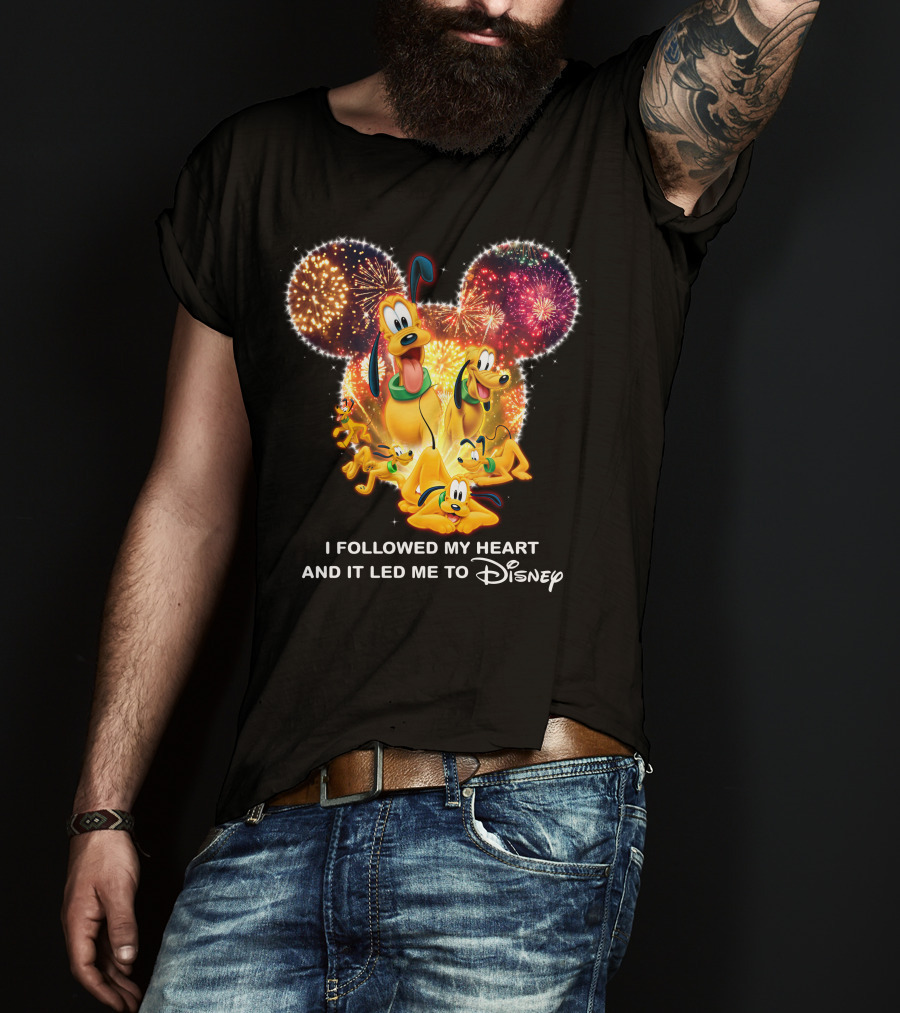 Pluto Fireworks Disney Magic I Followed My Heart T-Shirt