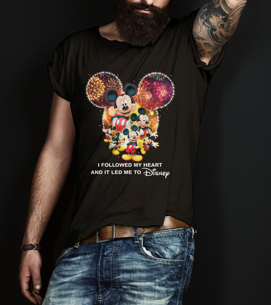 I Followed My Heart And It Led Me To Disney Mickey Mouse Fireworks Celebration T-Shirt