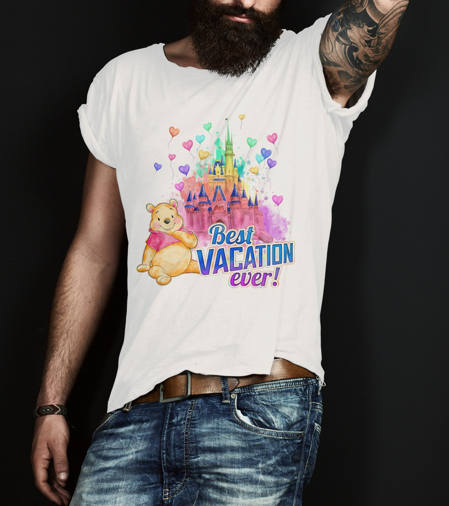 Best Vacation Ever Pooh Castle Balloons T-Shirt