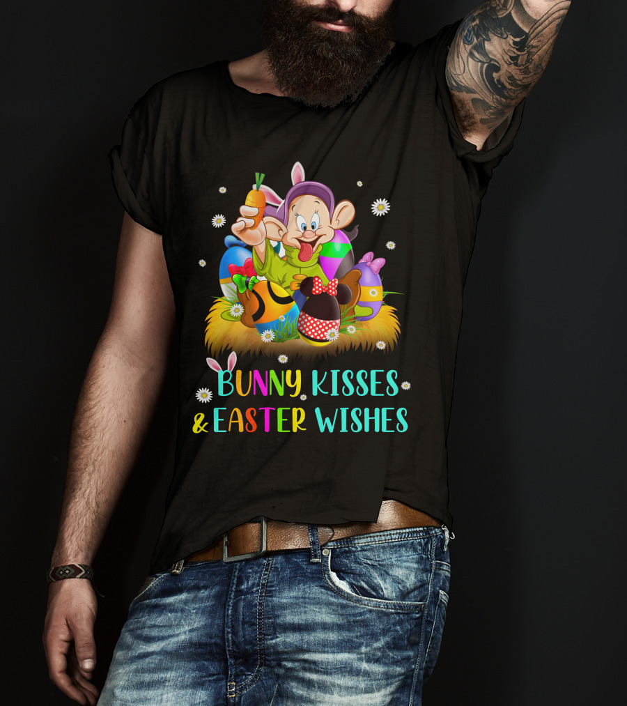 Bunny Kisses & Easter Wishes Dopey Character Easter Eggs Carrot T-Shirt