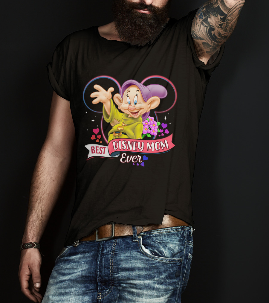 Best Disney Mom Ever With Dopey And Hearts T-Shirt