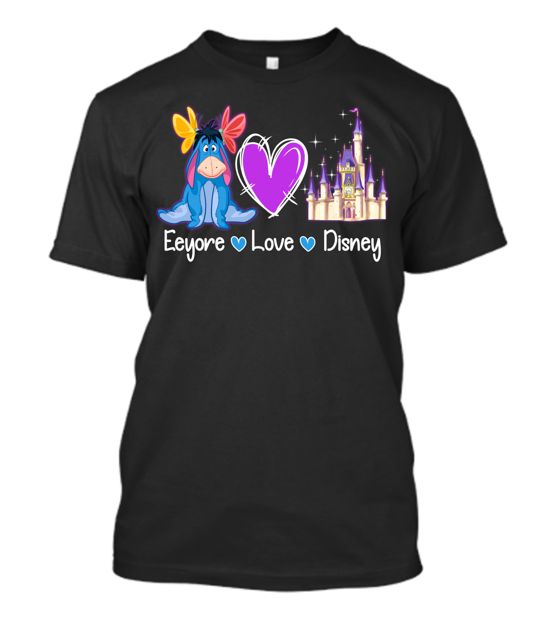 Eeyore Love Disney Heart Castle T-Shirt