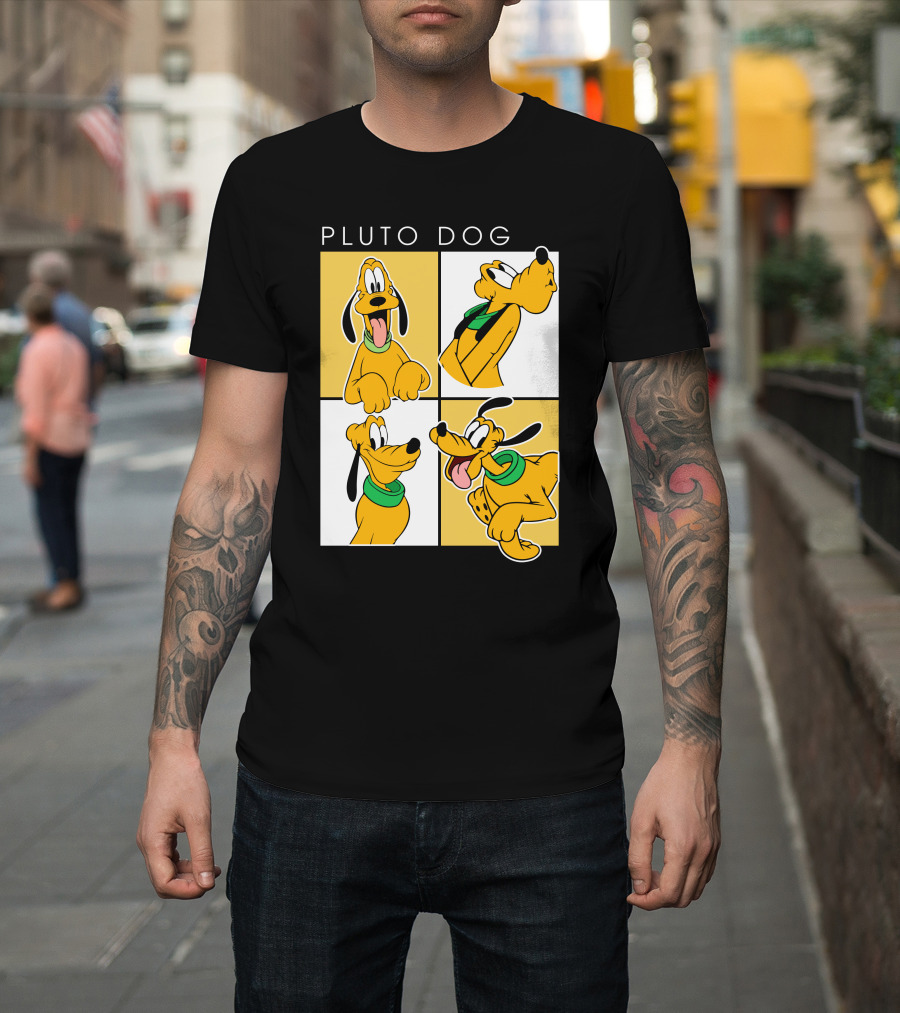 Pluto Dog Playful Expressions Collage T-Shirt