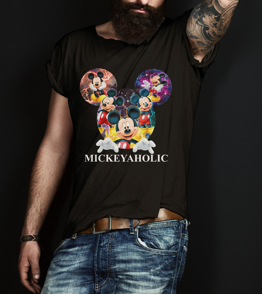 Mickeyaholic Colorful Cosmic Mickey Mouse Extravaganza T-Shirt