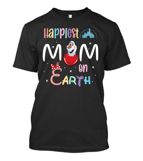 Happiest Mom On Earth Olaf Heart Disney Castle T-Shirt
