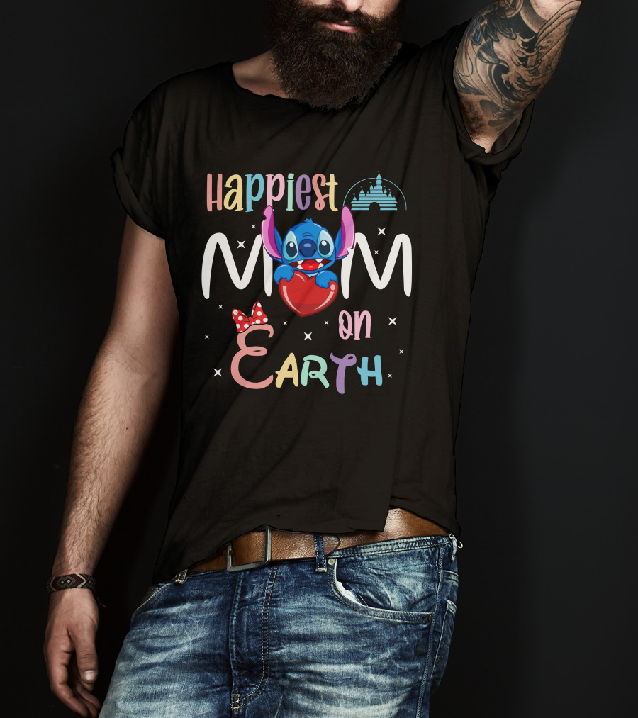 Happiest Mom On Earth Stitch Castle T-Shirt