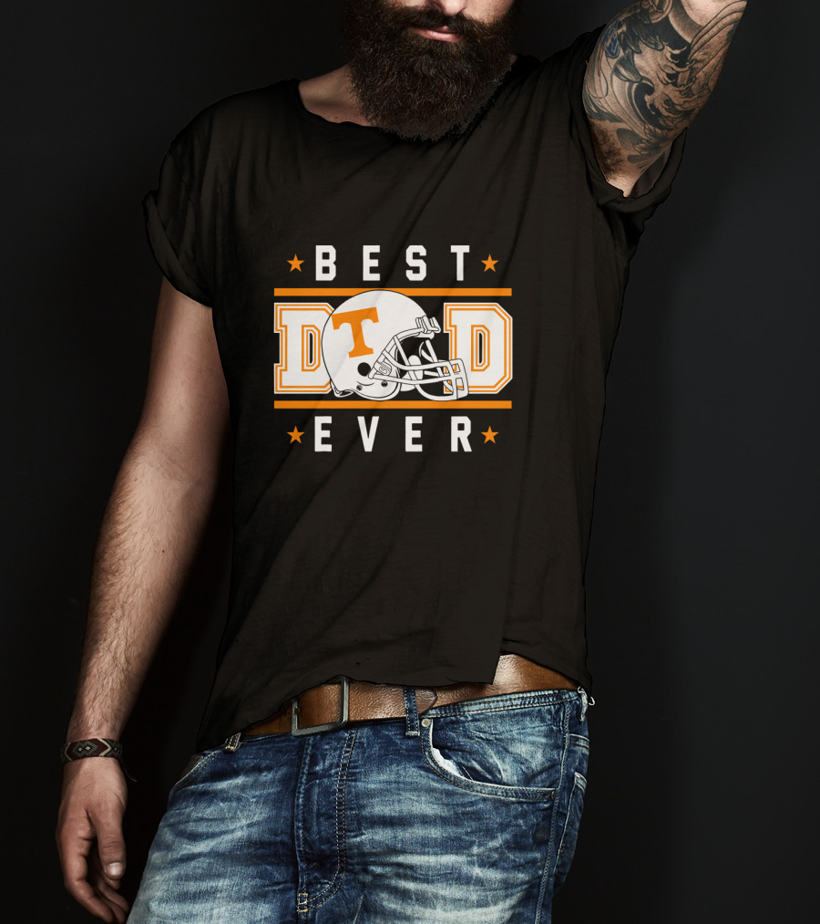 Best Dad Ever Tennessee Volunteers Football Helmet T-Shirt