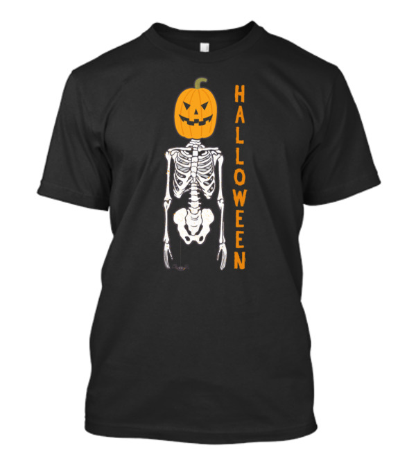 Halloween Pumpkin Skeleton T-Shirt