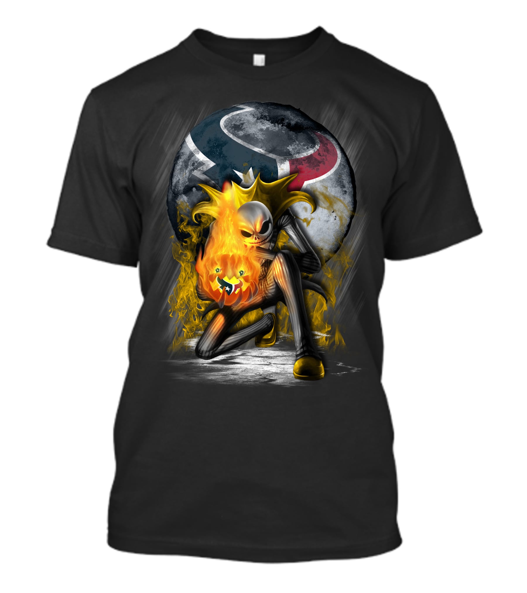 Texans Nightmare Before Christmas Crossover Halloween Football T-Shirt