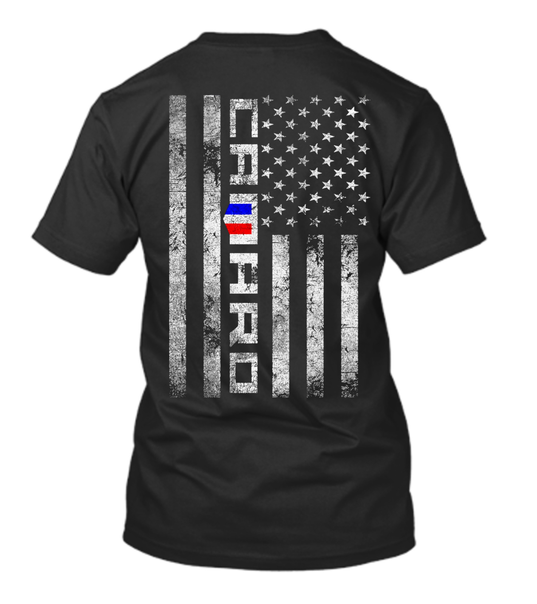 CAMARO American Flag Vertical Stripes Grunge T-Shirt