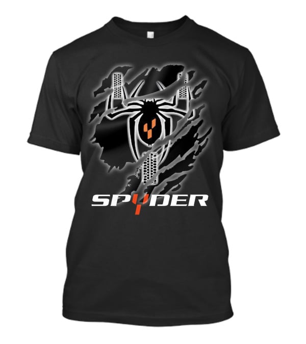 Spyder Black Spider Web Pattern With Claw Marks T-Shirt