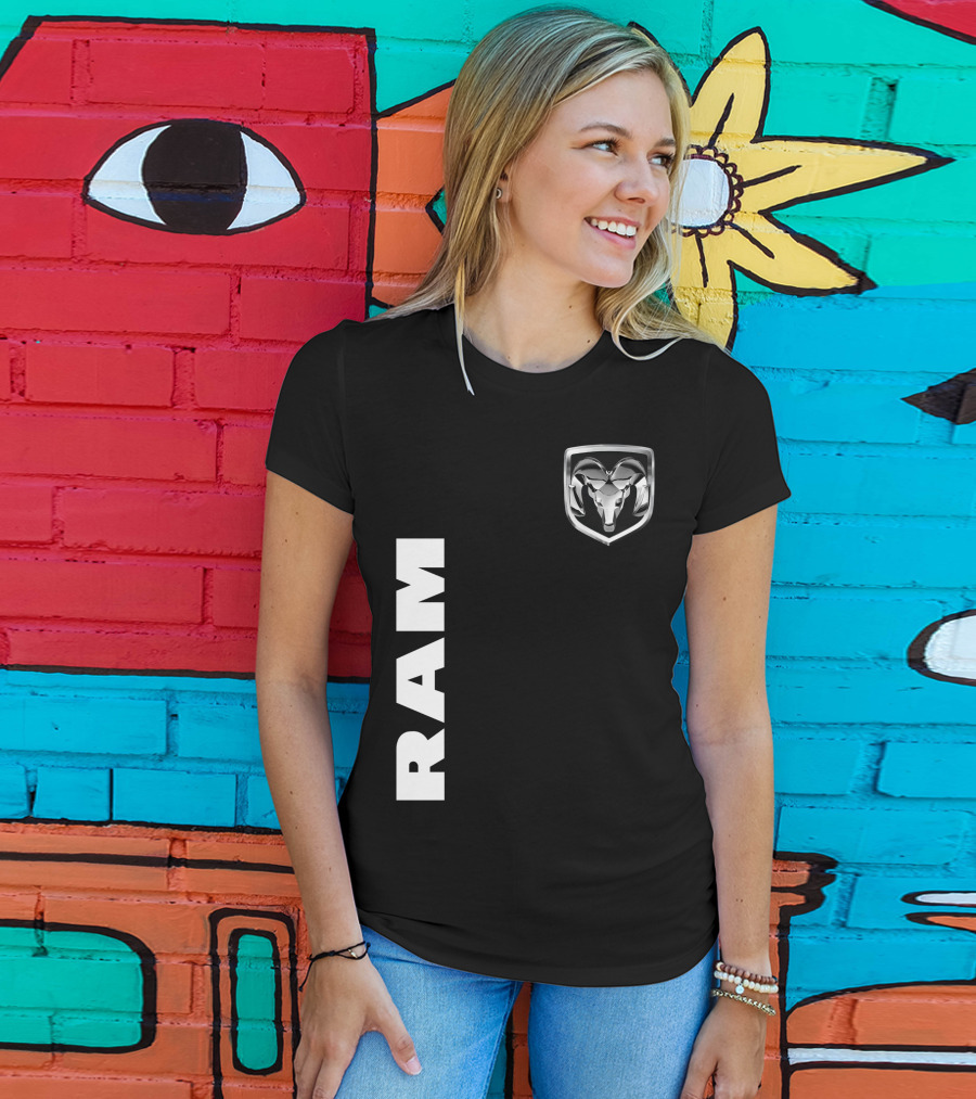 RAM Logo Metallic Emblem Dodge Truck Brand T-Shirt