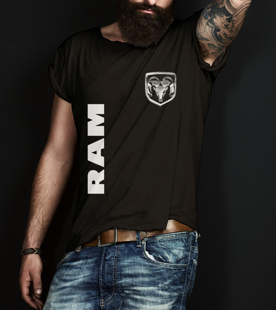 RAM Logo Metallic Emblem Dodge Truck Brand T-Shirt