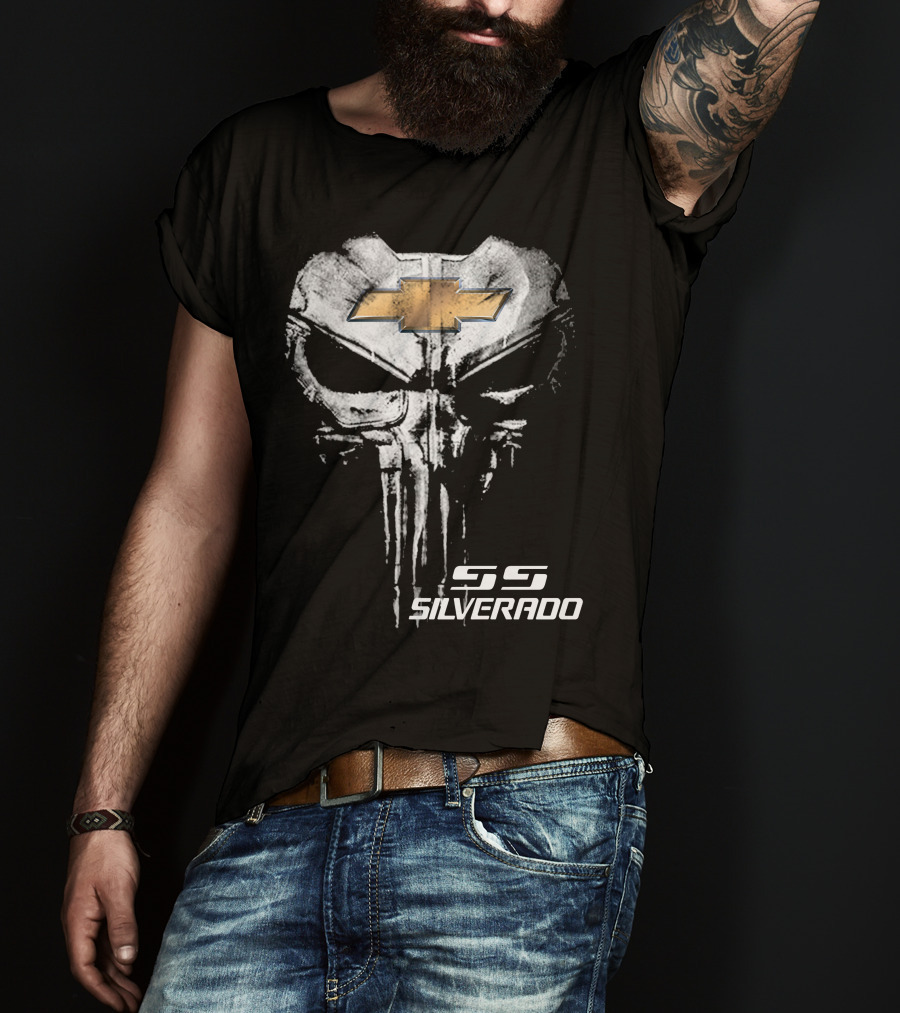 Chevrolet Logo Skull Art SS Silverado T-Shirt