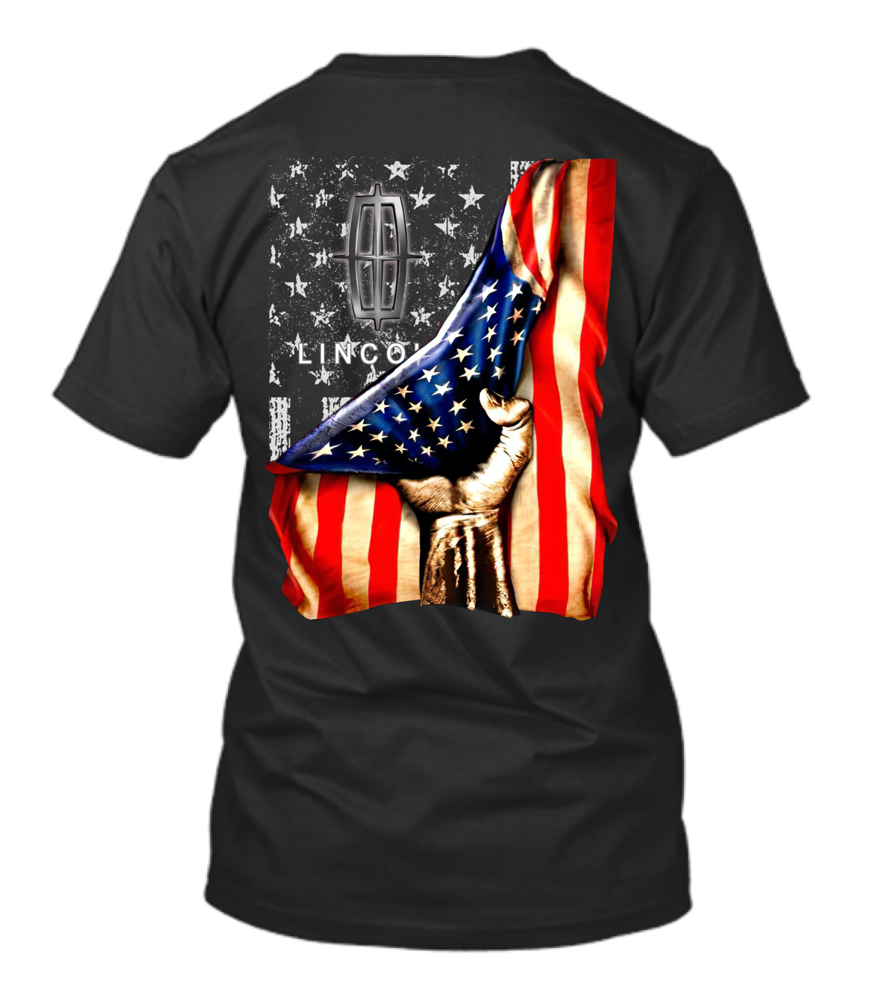 Lincoln Flag Stars And Stripes With Hand T-Shirt
