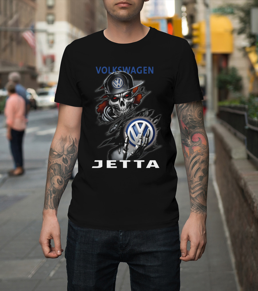 Volkswagen Jetta Skull VW Logo Dark T-Shirt