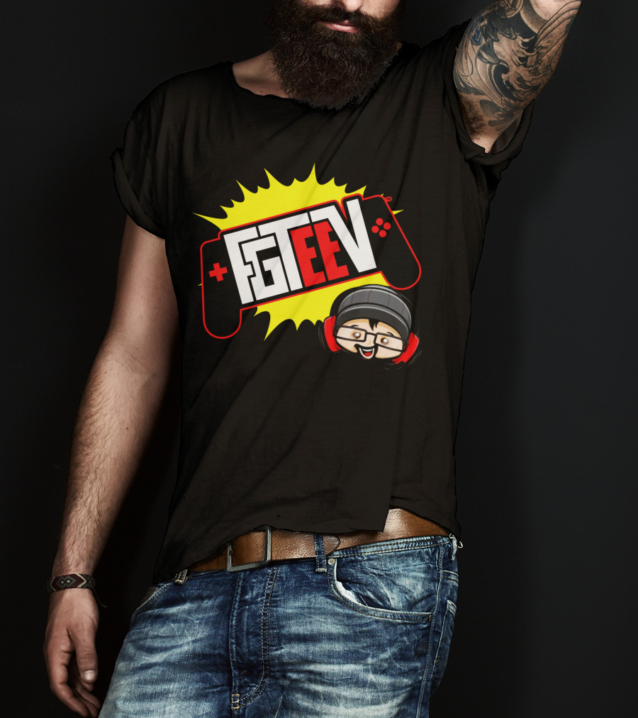 FGTEEV Merch Gaming Controller Logo Black Beanie Headphones T-Shirt
