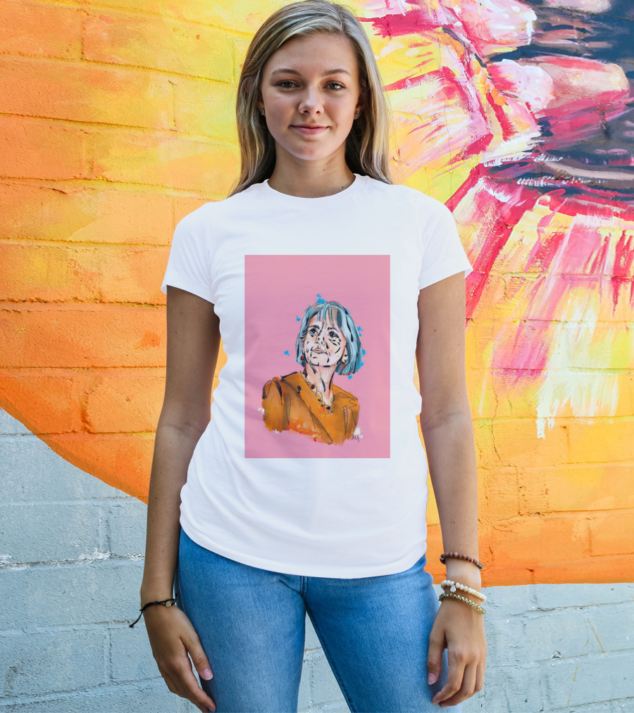 Bonnie Henry Vibrant Portrait On Pink Background T-Shirt