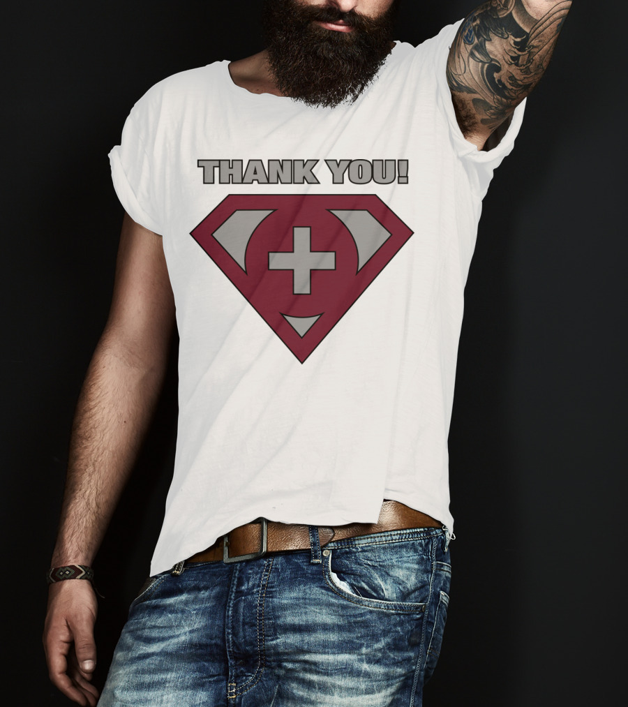 Thank You Superhero Symbol Plus Sign T-Shirt