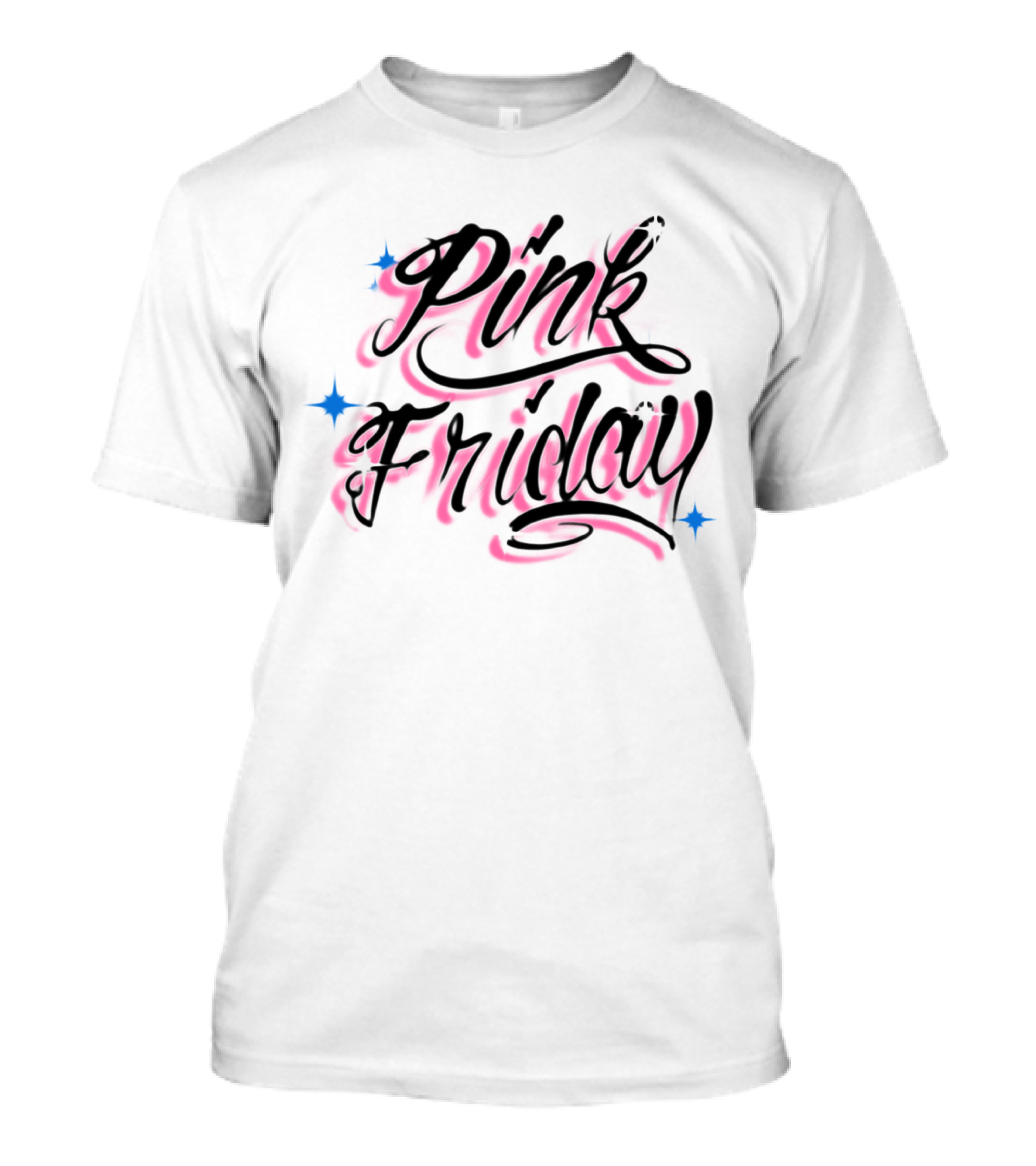 Pink Friday Retro Script With Star Accents T-Shirt