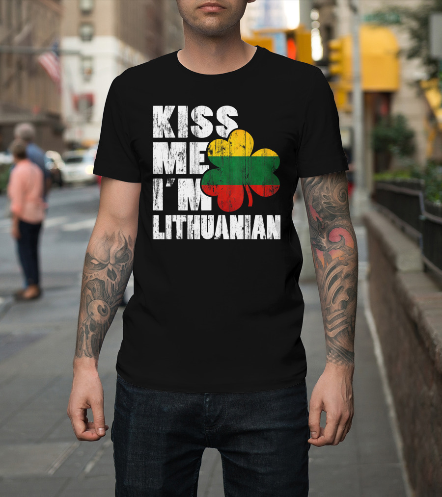 Kiss Me I'm Lithuanian Shamrock T-Shirt