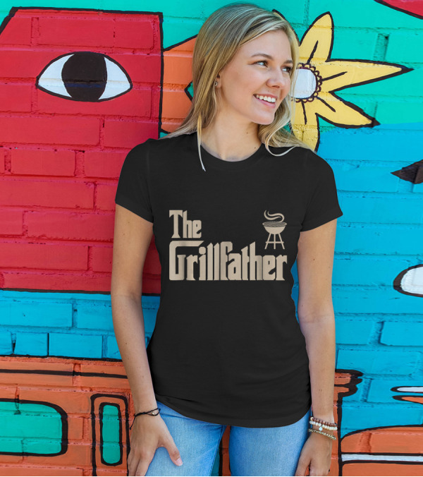 The Grillfather BBQ Dad Apron Iconic Parody Grill Chef T-Shirt