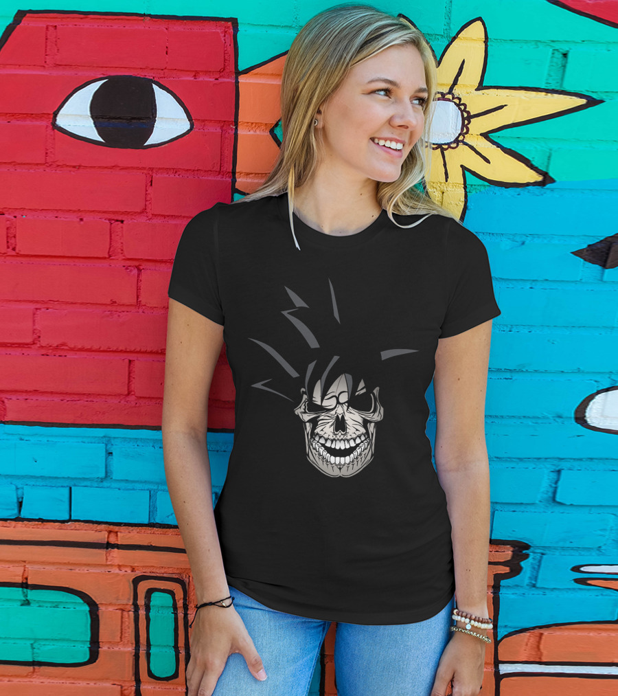 Krazy Saiyan Skull With Spiked Hair T-Shirt