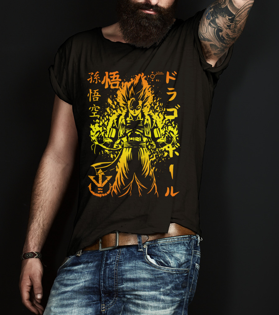 Dragon Ball Goku Super Saiyan Japanese Kanji T-Shirt