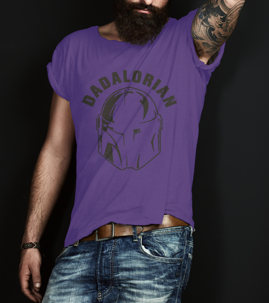 Dadalorian Funny Family Daddy Lover Father's Day Mandalorian Helmet T-Shirt