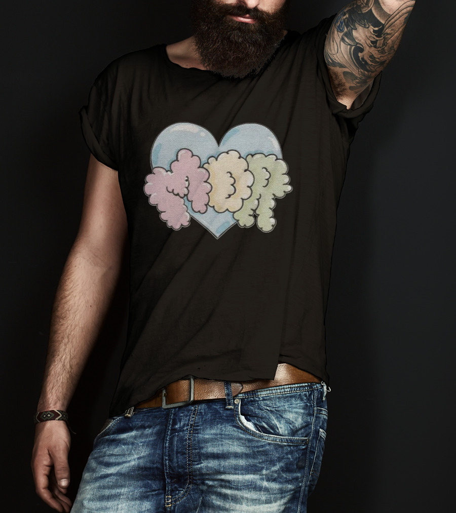 Feid Heart MOR Pastel Cloud Letters T-Shirt