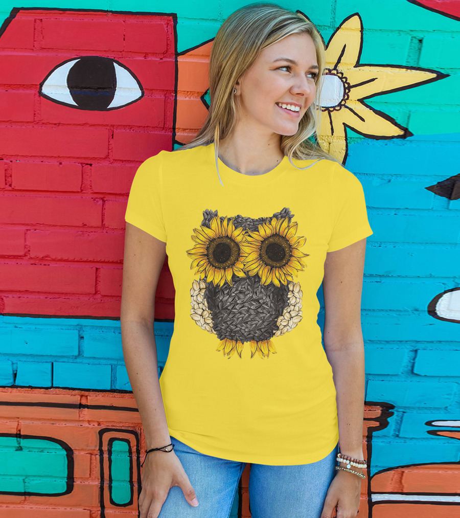 Sunflower Sunflower Owl Owl Sunflower Sunflower T-Shirt