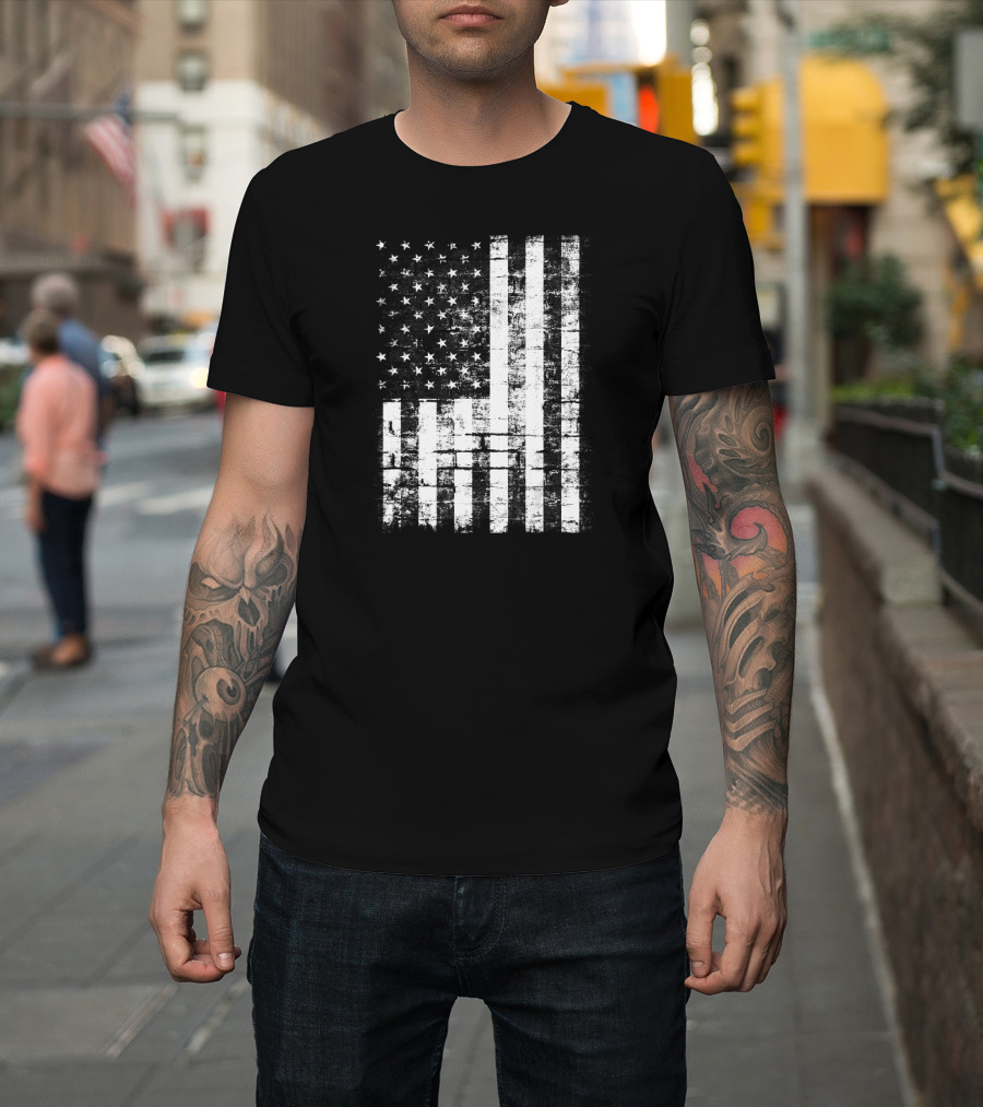 USA Flag Distressed Graffiti 4th of July Celebration T-Shirt