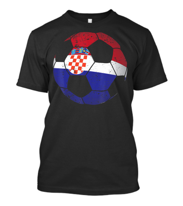 Croatian Soccer Flag Ball Croatia Jersey Cro T-Shirt