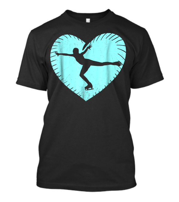 I Love Figure Skating Heart-Shaped T-Shirt
