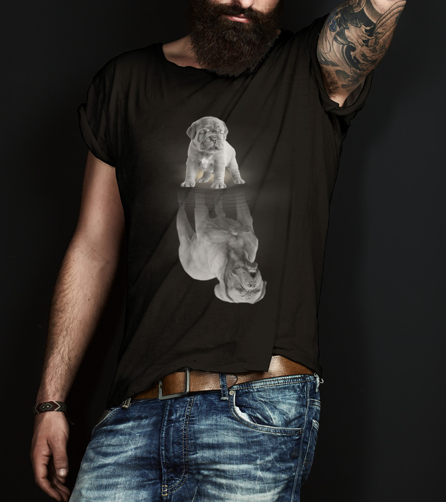 Dogue De Bordeaux Puppy Reflection Art Dogue De Bordeaux Mother Dogue De Bordeaux Dog T-Shirt