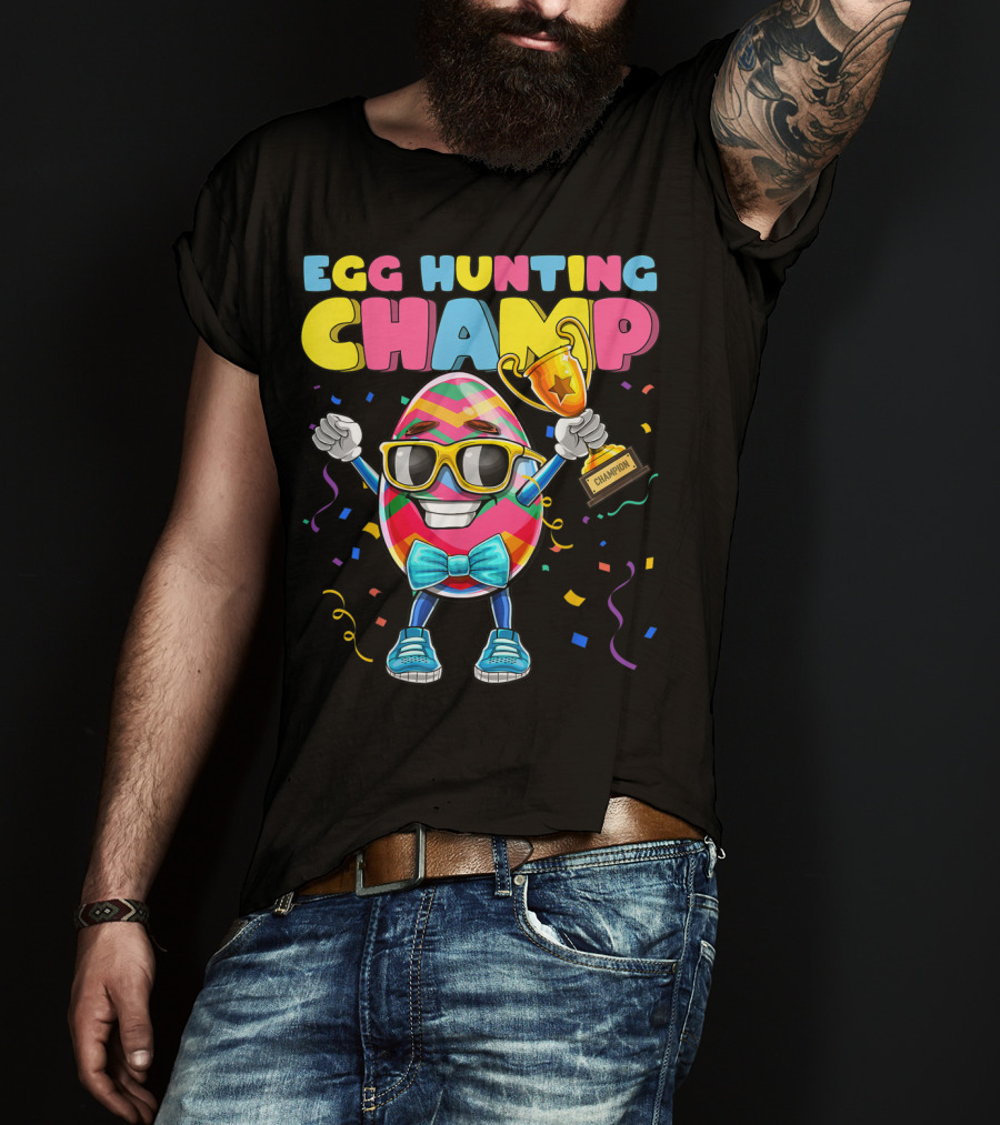 Egg Hunting Champ Easter Egg Champion Trophy Confetti T-Shirt