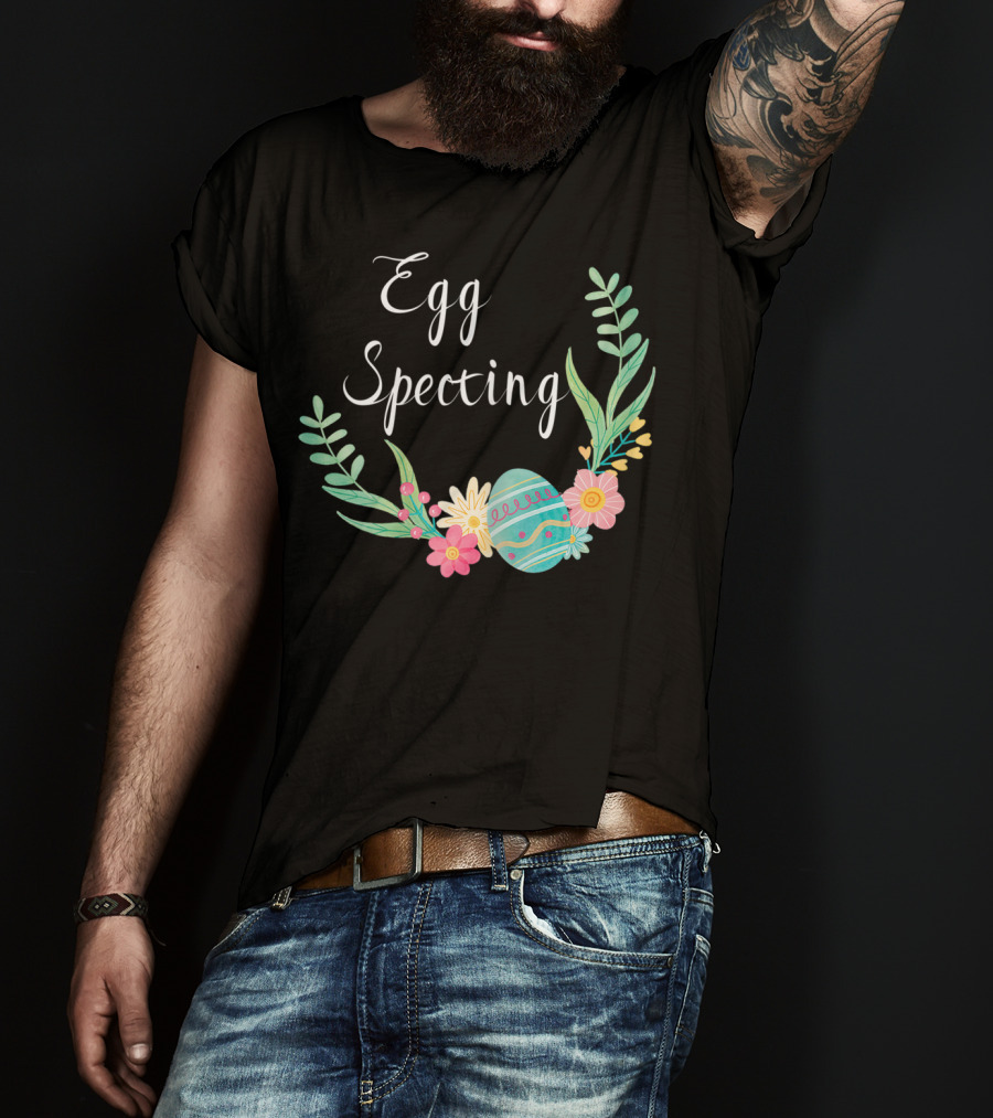 Egg Specting Pregnancy Announcement Floral Easter T-Shirt