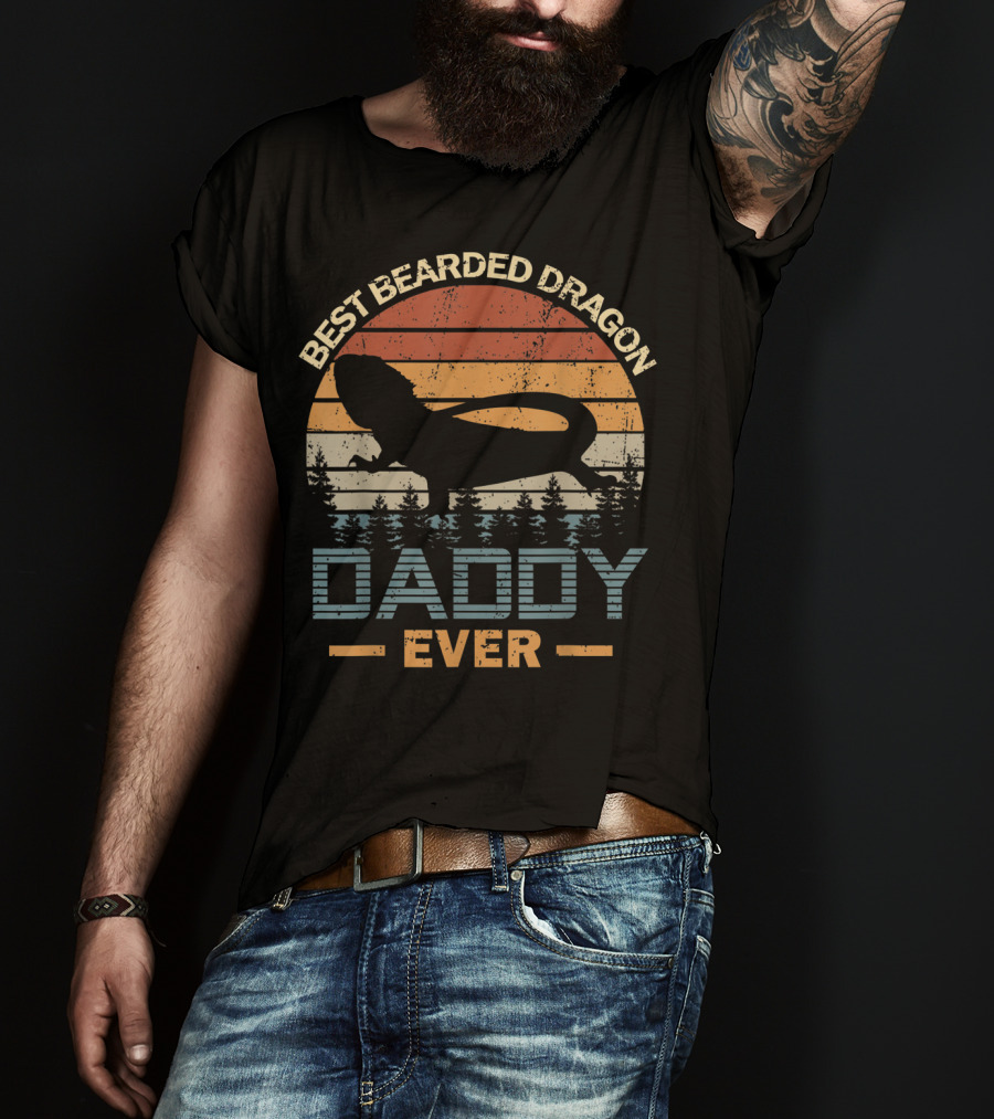 Best Bearded Dragon Daddy Ever Retro T-Shirt