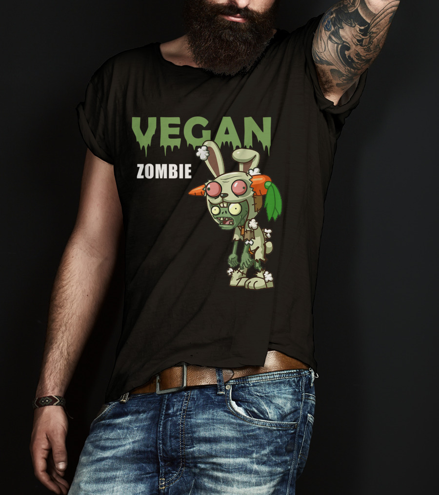 VEGAN ZOMBIE Carrot Bunny Costume Character T-Shirt