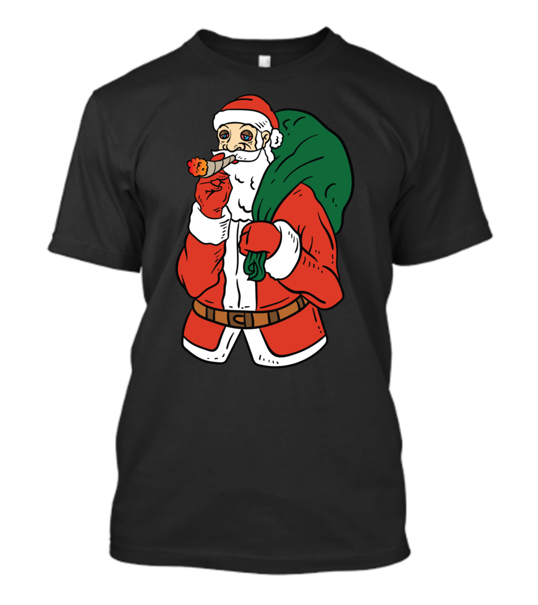 Santa Claus Smoking Weed Cannabis Marijuana Carrying Bag T-Shirt