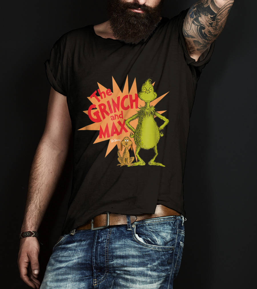 The Grinch And Max Dr. Seuss Burst T-Shirt