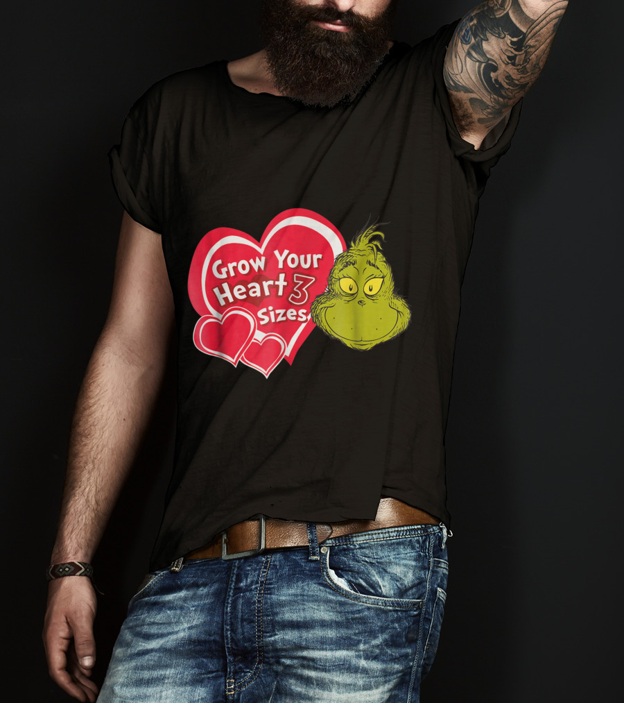 Dr Seuss Grinch Grow Your Heart 3 Sizes T-Shirt