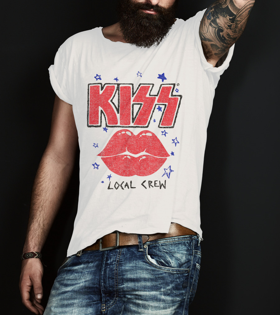 KISS Local Crew Lips And Stars T-Shirt