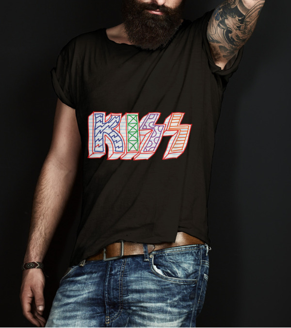 KISS Colorful Sketch Pattern Notebook T-Shirt