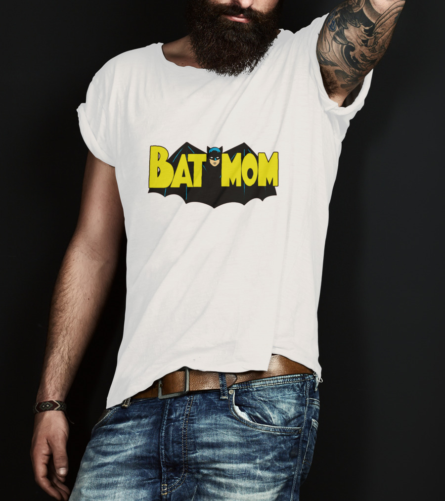 BATMOM Batman Logo Parody Cartoon T-Shirt